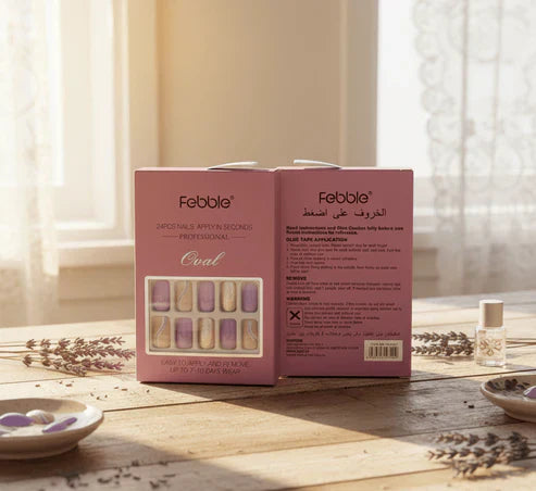 أظافر لاصقة من فيبل - مزيج من اللون الأرجواني الفاتح اللامع