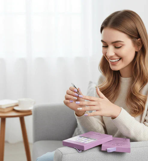 أظافر لاصقة من فيبل - مزيج من اللون الأرجواني الفاتح اللامع