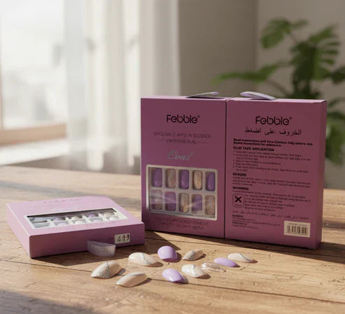 أظافر لاصقة من فيبل - مزيج من اللون الأرجواني الفاتح اللامع