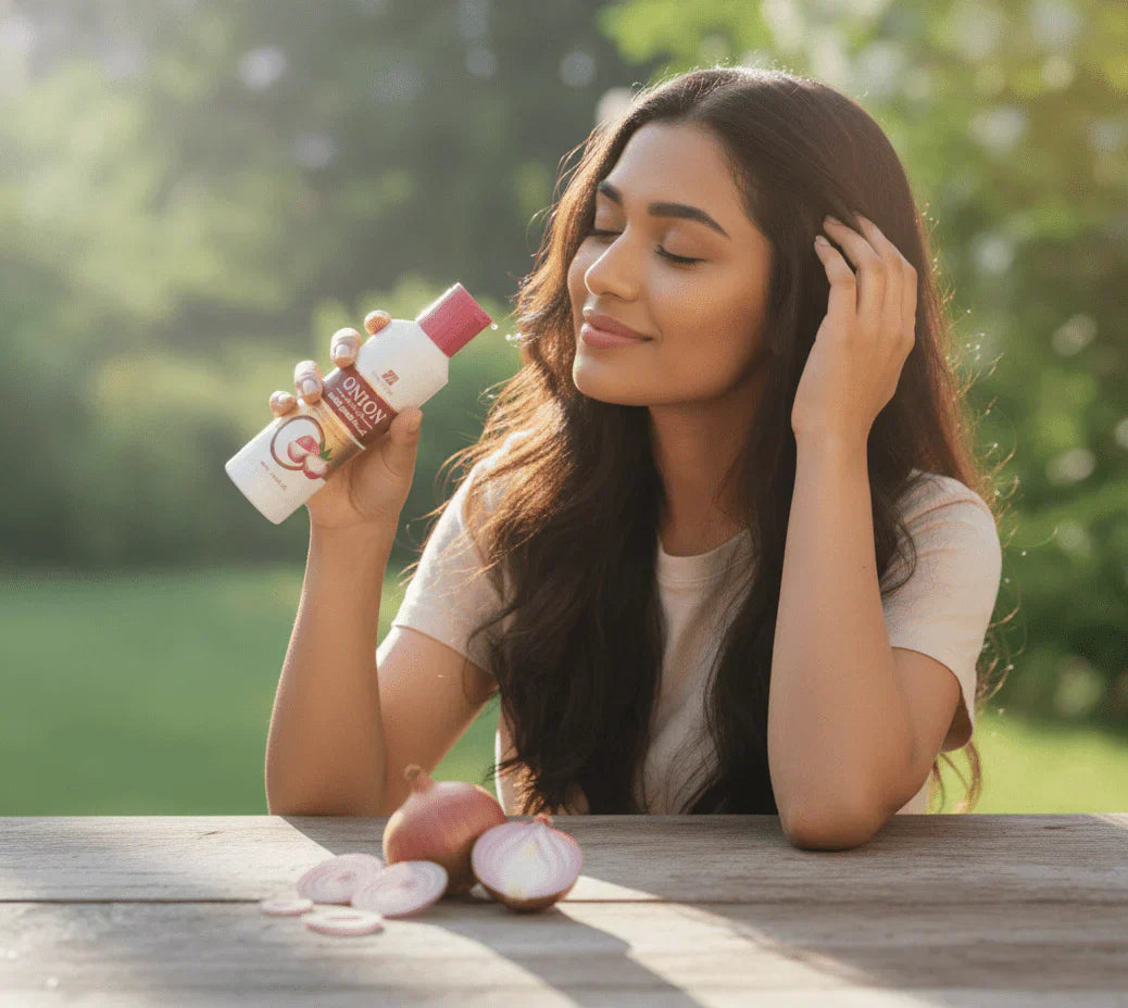 زيت الشعر برائحة توت الورد والبصل